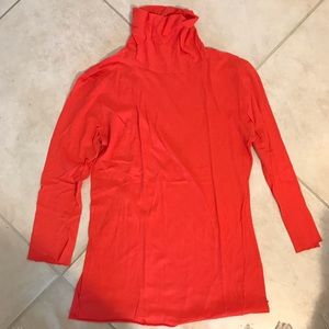 Michael Stars 3/4 Sleeve Coral Turtleneck